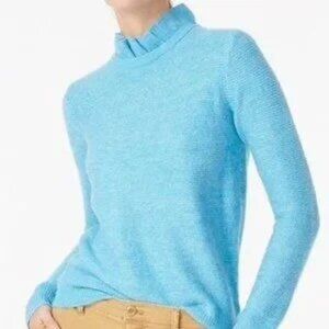 J. Crew Ruffleneck Sweater, Women's XL, Acrylic/Poly/Alpaca Style AT815